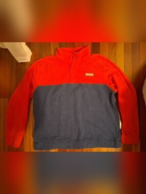 Vineyard Vines Red and Blue Quarter Snap Fleece Shep Shirt Golf Pullover XL